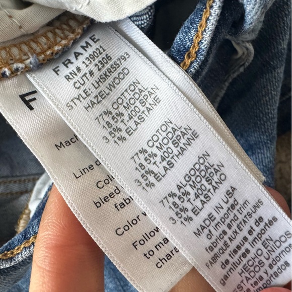 Frame jeans Le High Skinny Split hem Jeans studded Hazelwood crop 26 - Picture 10 of 12